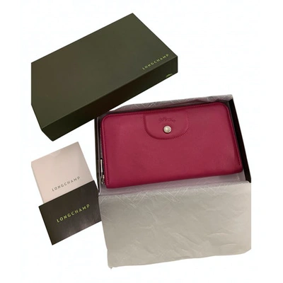 Pre-owned Longchamp Leather Wallet In Pink
