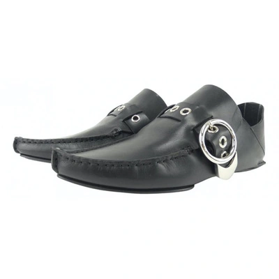 Pre-owned Loewe Black Leather Flats