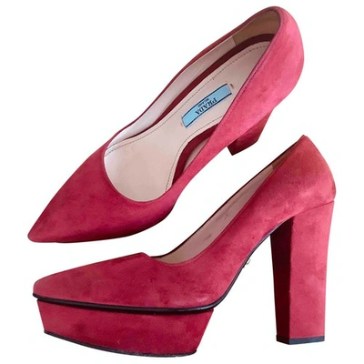 Pre-owned Prada Heels In Red