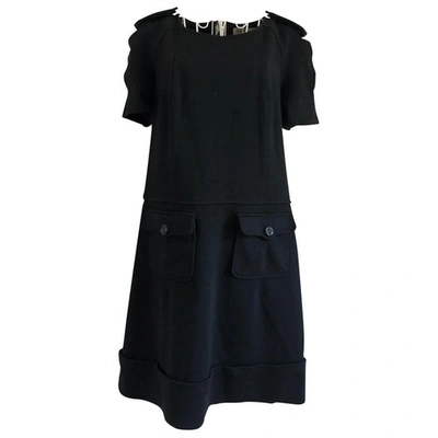 Pre-owned Burberry Black Wool Dress