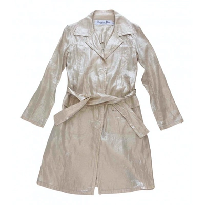 Pre-owned Dior Linen Coat In Metallic