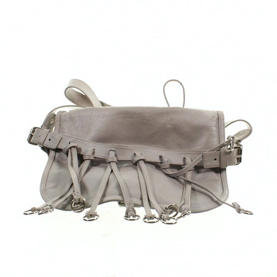 Pre-owned Balmain Leather Clutch Bag In Silver
