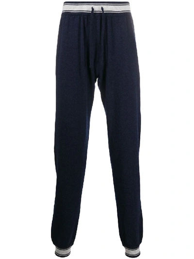 Shop Kiton Drawstring Cashmere Track Pants In Blue