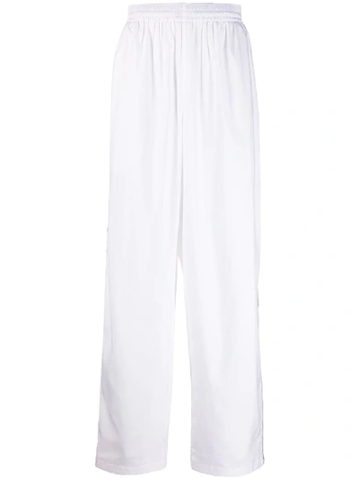 Shop Balenciaga Slouchy Wide-leg Track Pants In White