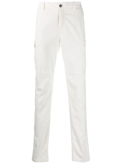 Shop Eleventy Straight-leg Cargo Trousers In White