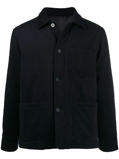 Shop Officine Generale Buttoned Up Shirt Jacket In Blue
