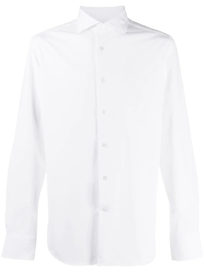 Shop Traiano Milano Long Sleeve Shirt In White