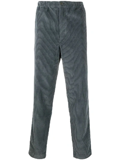 Shop Kenzo Corduroy Straight Leg Trousers In Grey