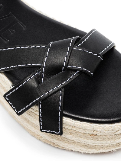 Shop Loewe Knot-detail 75mm Wedge Sandals In Black