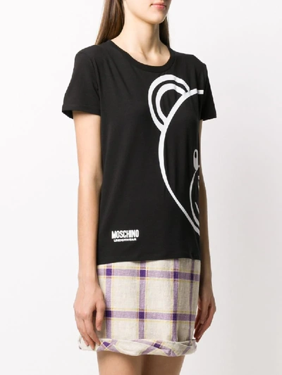 Shop Moschino Underwear Teddy Bear-print T-shirt In Black