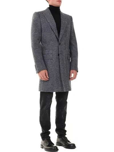 Shop Dolce & Gabbana Wool Coat In Grey