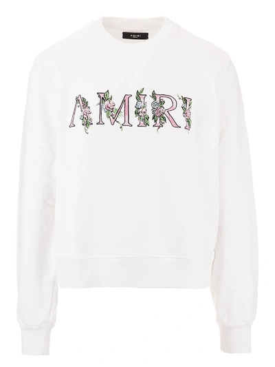 Shop Amiri Embroidery Sweatshirt In White