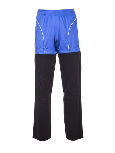 Shop Balenciaga Sports Jersey Patch Jogger Pants In Blu In Blue