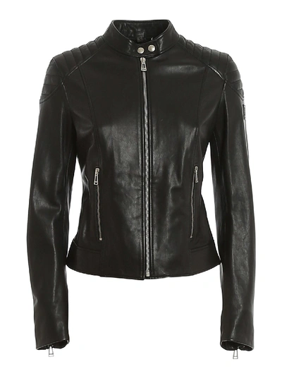 Shop Belstaff Mollison Leather Jacket In Black