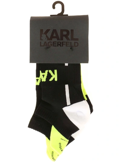 Shop Karl Lagerfeld Rsg 2pak Socks In Black And Yellow