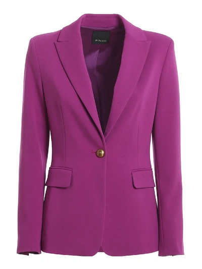 Shop Pinko Signum 9 Viscose Blend Blazer In Purple
