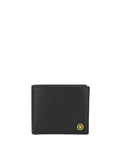 Shop Versace Medusa Head Bi-fold Wallet In Black