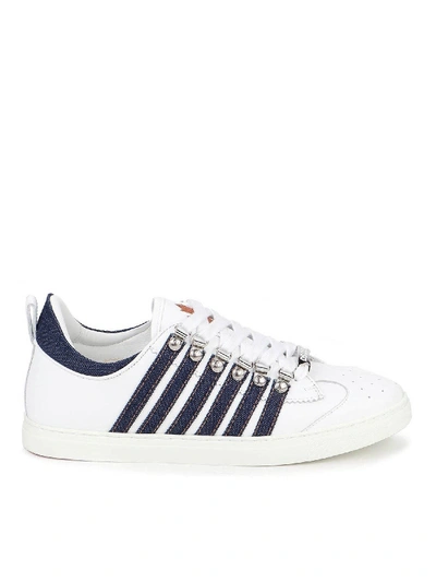 Shop Dsquared2 Denim Detailed Sneakers In White
