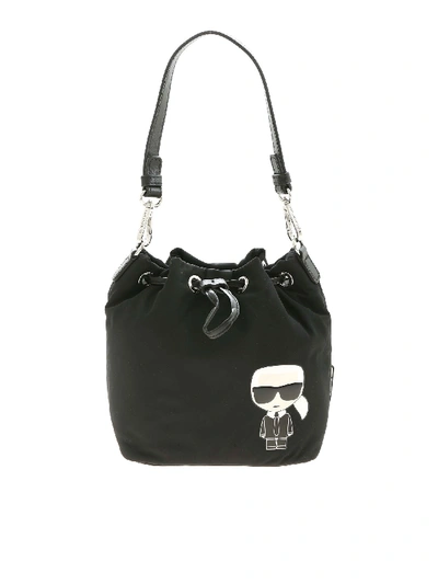 Shop Karl Lagerfeld K/ikonik Bucket Bag In Black