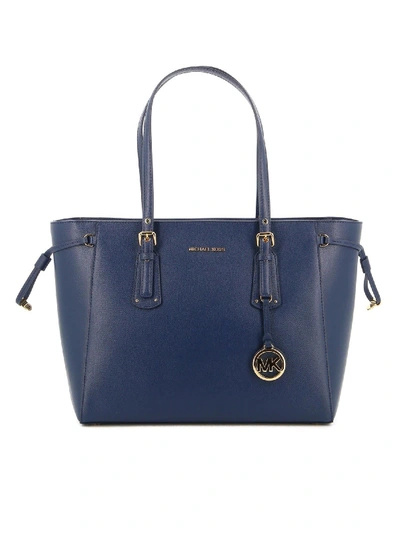Shop Michael Kors Voyager Medium Shopper Bag In Blue