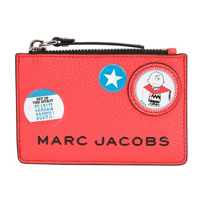 Shop Marc Jacobs The Top Zip Multi Wallet In Red Multi
