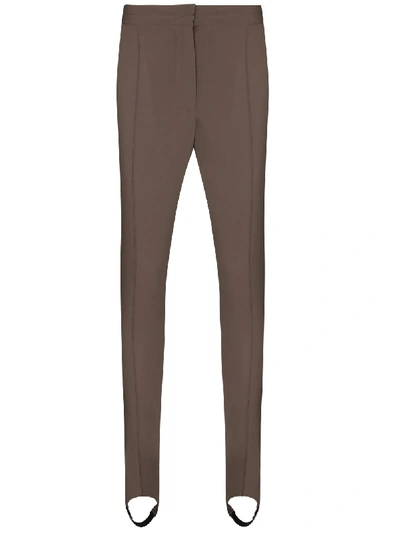 Shop Low Classic High-waist Stirrup Leggings In Brown