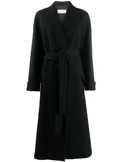 Shop Christian Wijnants Wrap Coat With Belted Waist In Black