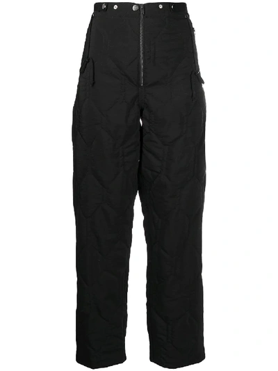 Shop Christian Wijnants Quilted High-waisted Trousers In Black