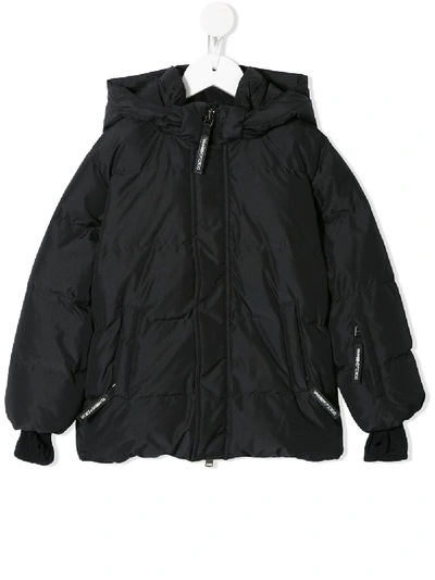 Shop Dolce & Gabbana Shell Padded Jacket In N0000 Black