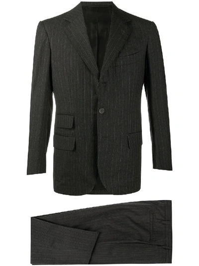 Pre-owned A.n.g.e.l.o. Vintage Cult 2000s Pinstripe Two-piece Suit In Grey