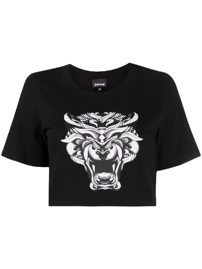 Shop Just Cavalli Graphic-print Cotton T-shirt In Black