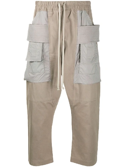 Shop Rick Owens Drkshdw Contrast-pocket Cropped Trousers In Neutrals