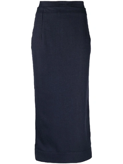 Shop Jacquemus Mid-length Pencil Skirt In Blue