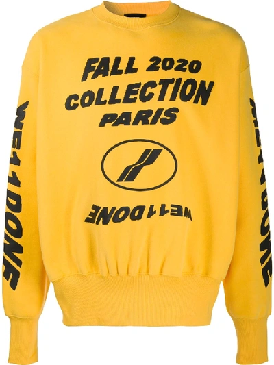 Shop We11 Done Logo-print Sweatshirt In Yellow