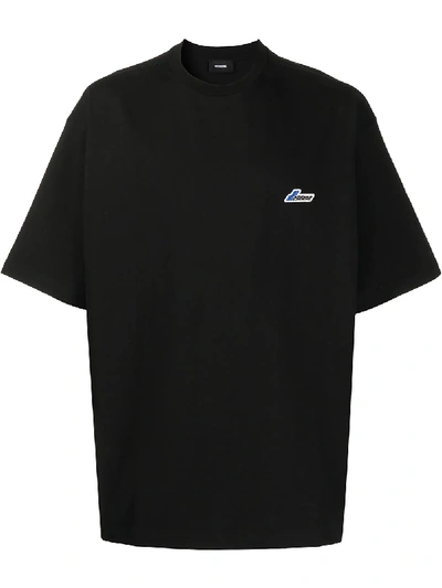 Shop We11 Done Logo-patch Cotton T-shirt In Black