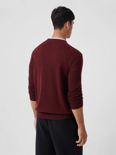 Shop Burberry Monogram Motif Cashmere Sweater In Deep Merlot