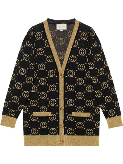 Shop Gucci Gg Wool Cardigan In Black