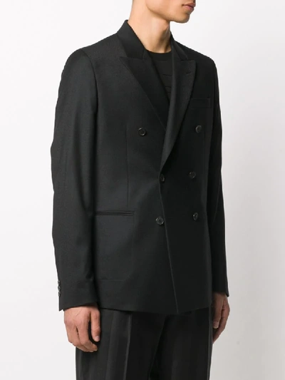 Shop Paul Smith Double Breasted Blazer In Black