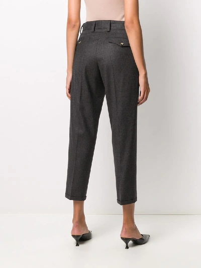 Shop Pt01 Straight-leg Cropped Trousers In Grey