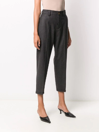 Shop Pt01 Straight-leg Cropped Trousers In Grey