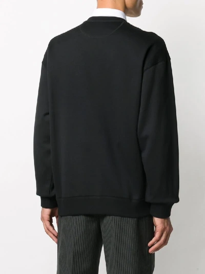 Valentino Vlogo Shadow Crew-neck Sweatshirt In Black