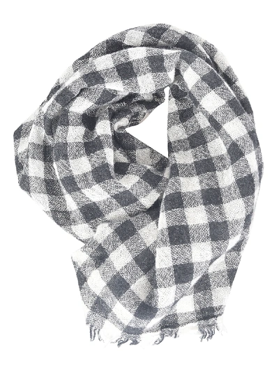 Shop A Punto B Checked Scarf In Chalk/anthracite