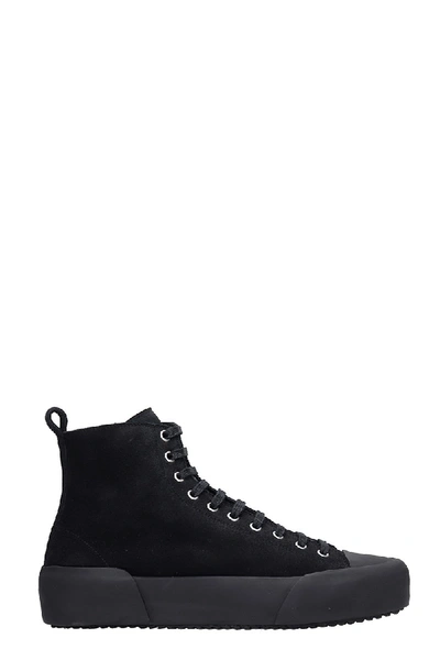 Shop Jil Sander Sneakers In Black Canvas