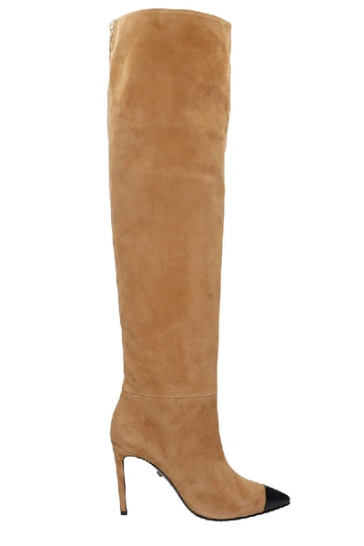 Shop Greymer High Heels Boots In Leather Color Suede