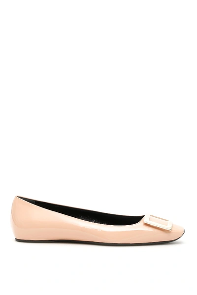 Shop Roger Vivier Quadrata Trompette Ballerinas In Rosa Salmone (pink)