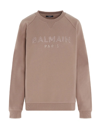 Shop Balmain Sweatshirt In Beige