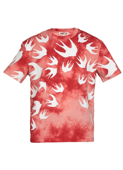 Shop Mcq By Alexander Mcqueen Swallow Swarm T-shirt In Riot Red