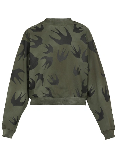 Shop Mcq By Alexander Mcqueen Swallow Swarm Sweatshirt In Military Khaki