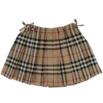 Shop Burberry Mini Pearl Skirt In Beige Check