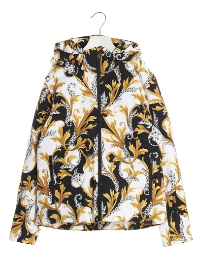 Young Versace Patterned Down Jacket Young In Multicolor